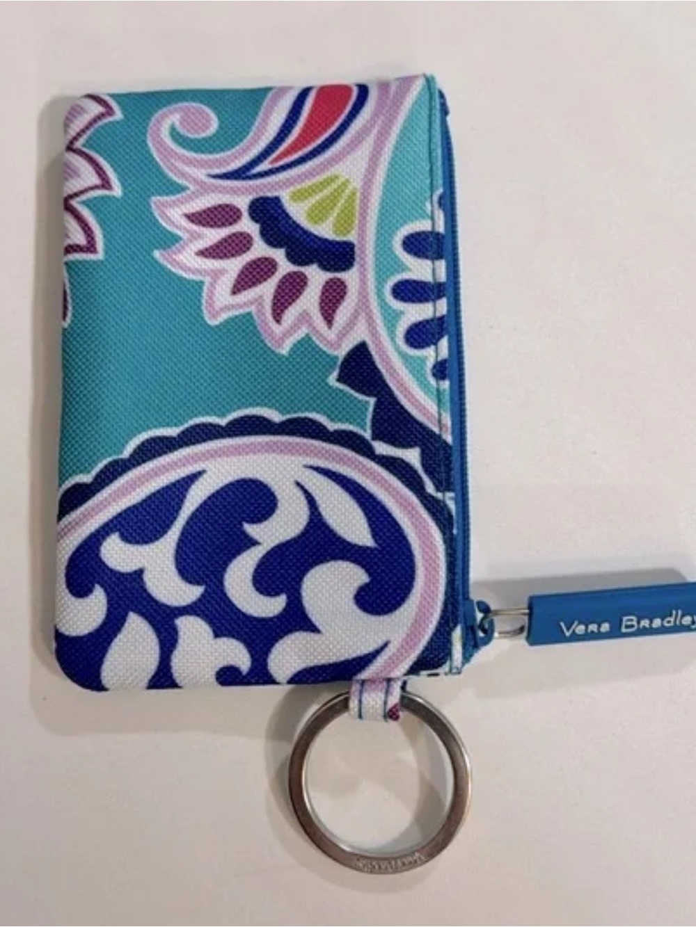 Vera Bradley Zip ID Case & matching Lanyard, Blue Island Medallion, EUC - Picture 4 of 8